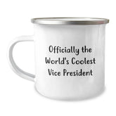 Funny Vice President Gifts from Friends - Officially The World's Coolest Vice President, 12 oz Camping Mug for Vice President, Graduation Unique Gifts - Image 1